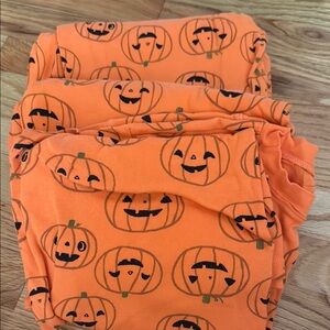 Orange Pumpkin Print Kids Leggings